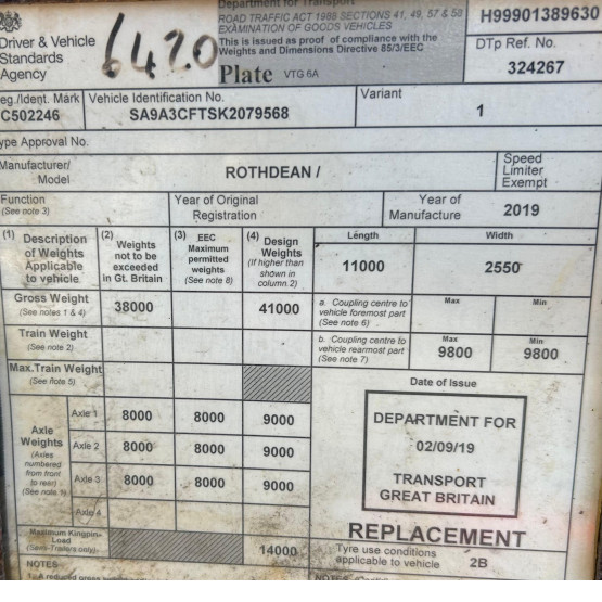 2019 Rothdean G.P.TANKER in Food & Chemical Tankers Trailers