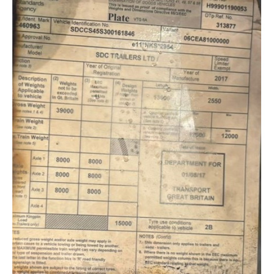 2017 SDC  in Curtain Siders Trailers