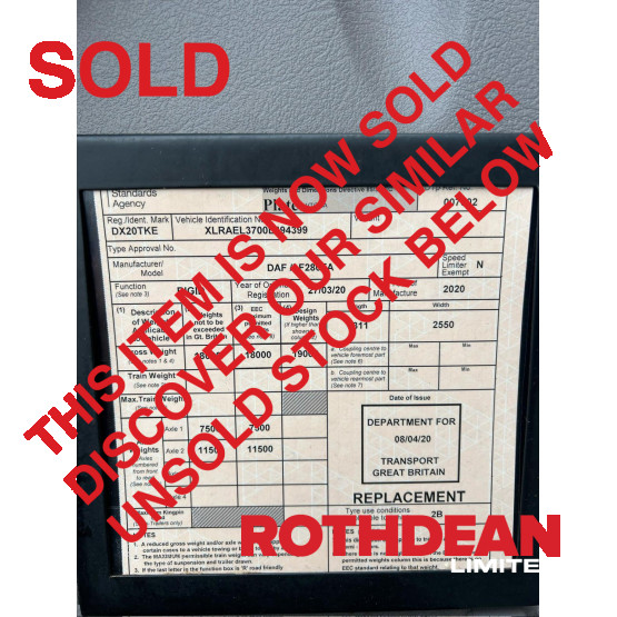 2020 DAF LF260 ROAD SWEEPER in Truck Mounted Sweepers