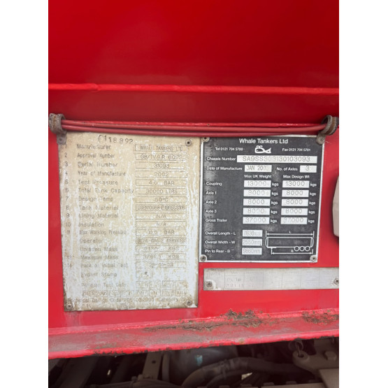2003 WHALE WASTE DISPOSAL TANKER in Vacuum Tankers Trailers