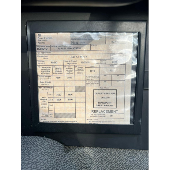 2019 DAF LF180 SCARAB MERLIN ROAD SWEEPER in Truck Mounted Sweepers