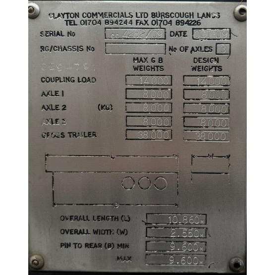 2009 CLAYTON Stainless Steel Milk Tanker in Food & Chemical Tankers Trailers