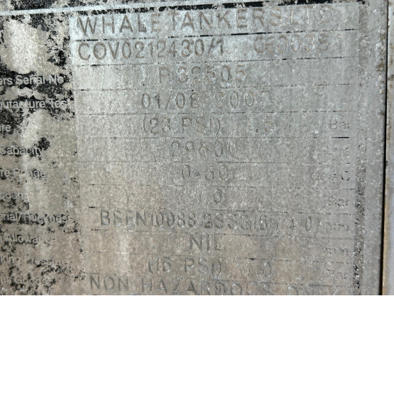 2007 WHALE STAINLESS STEEL WASTE TANKER in Vacuum Tankers Trailers