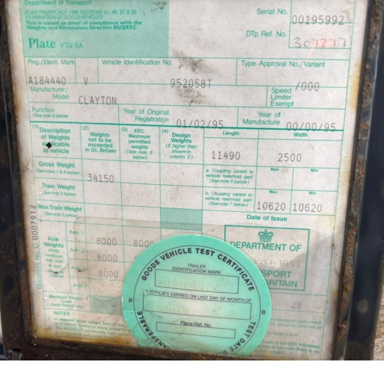 1995 Clayton  in Food & Chemical Tankers Trailers