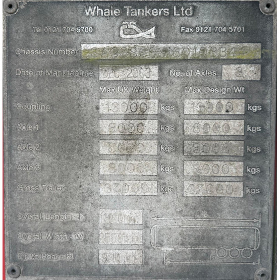 2003 Whale Waste Disposal Tanker in Vacuum Tankers Trailers