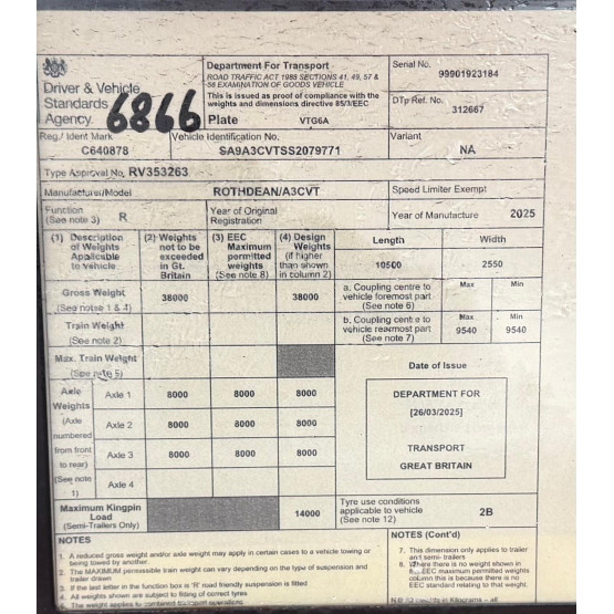 2025 ROTHDEAN VAC TANK in Vacuum Tankers Trailers