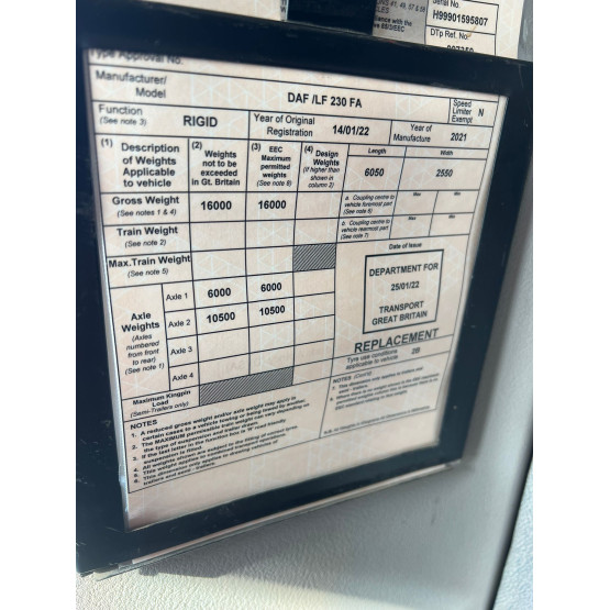 2022 DAF LF230 in Truck Mounted Sweepers
