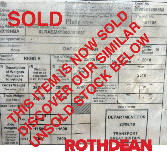 2018 DAF CF-320 ECON HOT BOX in Other