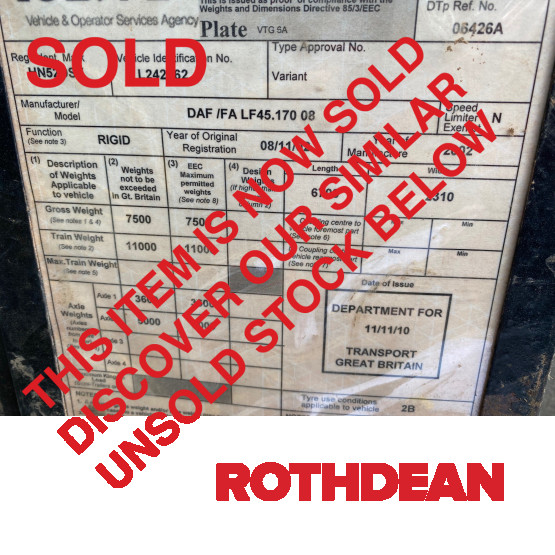 2002 DAF LF45-170 in Box Vans Rigid Vehicles