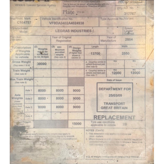 2004 LEGRAS MOVING FLOOR in Ejector & Moving Floor Trailers